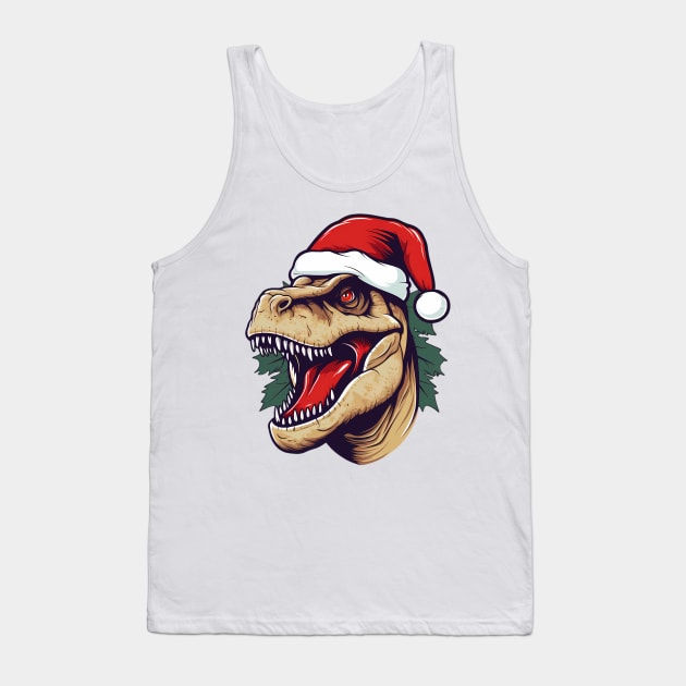 Christmas TRex Tank Top by Chromatic Fusion Studio